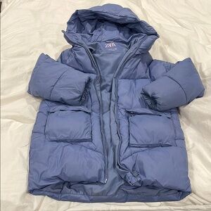 Zara Blue Puffer Jacket